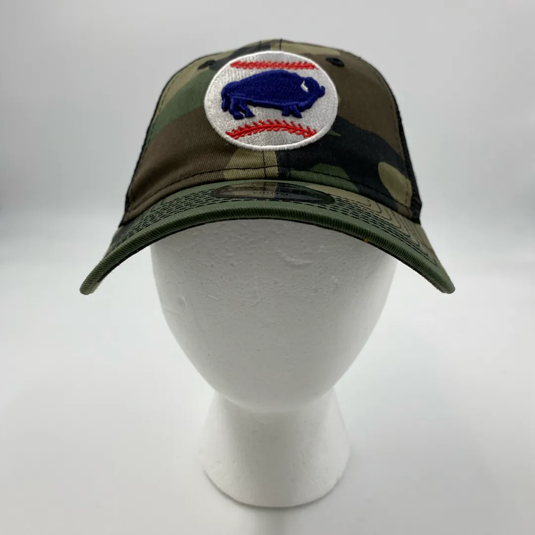 New Era Buffalo Bisons Camo Youth Adjustable Trucker Hat