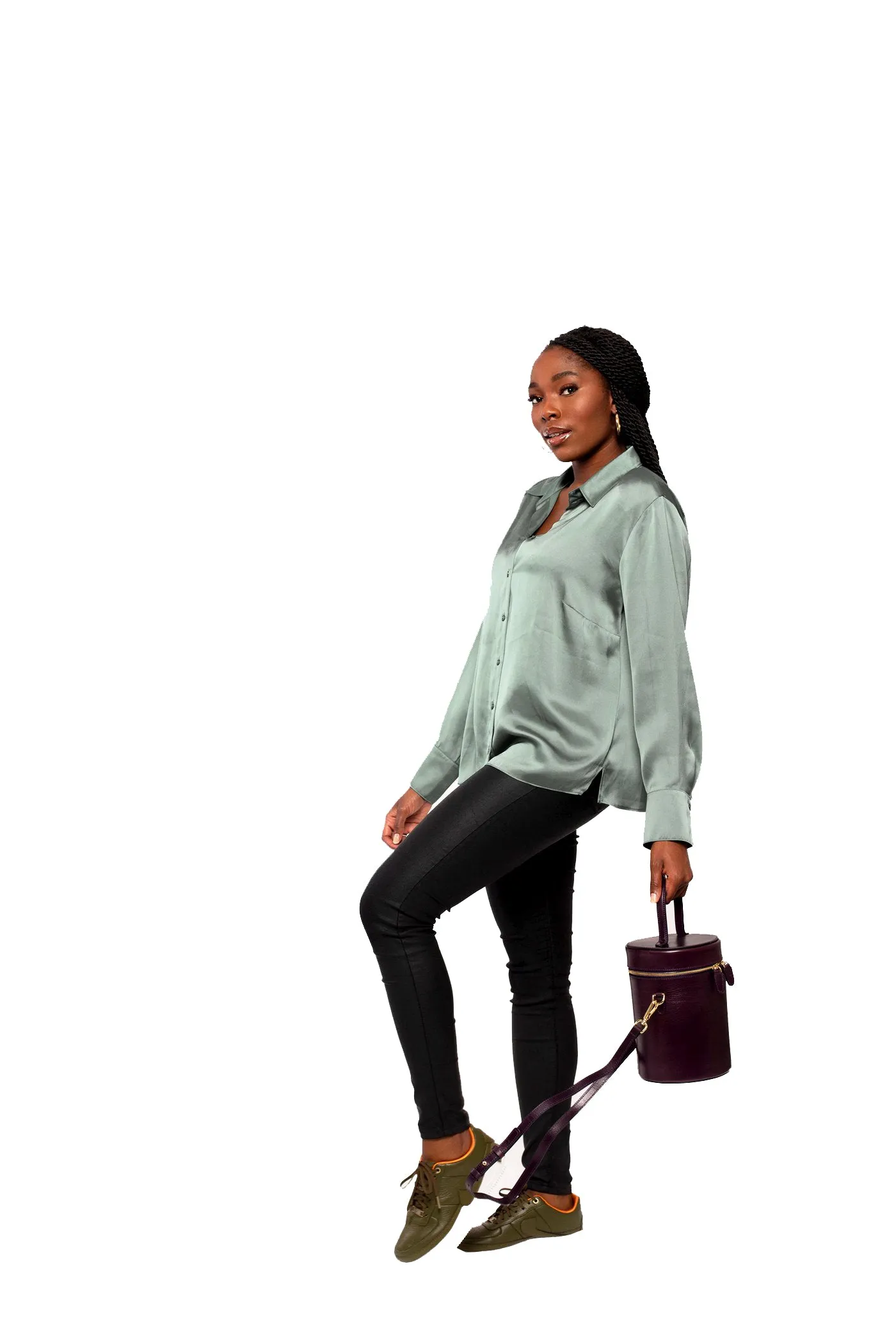 NOLA Bucket Leather Bag in Eggplant Purple - WAITLIST