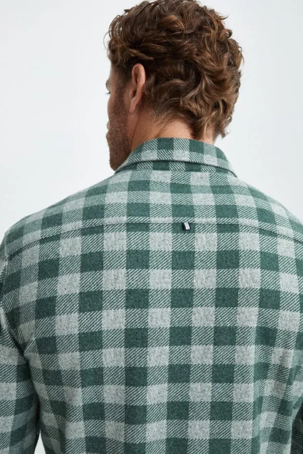 Olive T-Series Fleece Buffalo Check Shirt