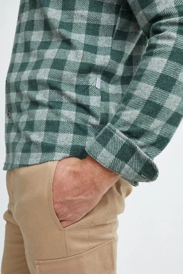 Olive T-Series Fleece Buffalo Check Shirt