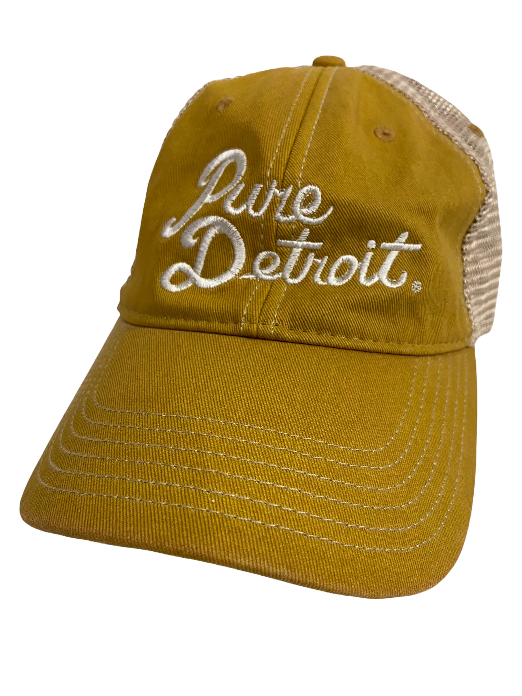 Pure Detroit Script Trucker Adjustable Hat / Unisex