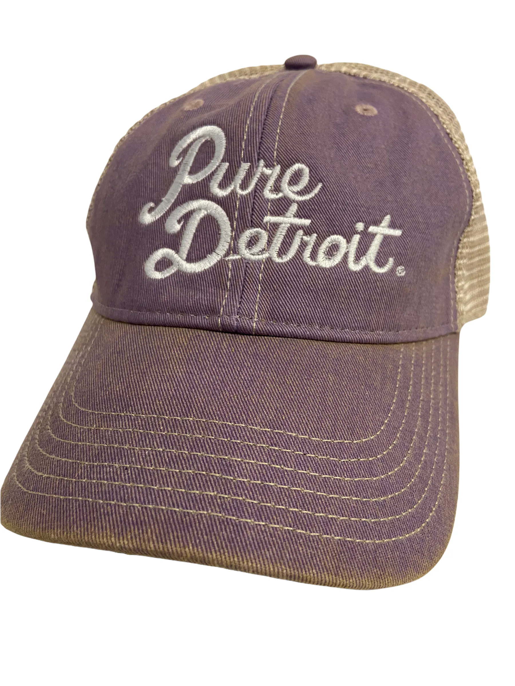 Pure Detroit Script Trucker Adjustable Hat / Unisex