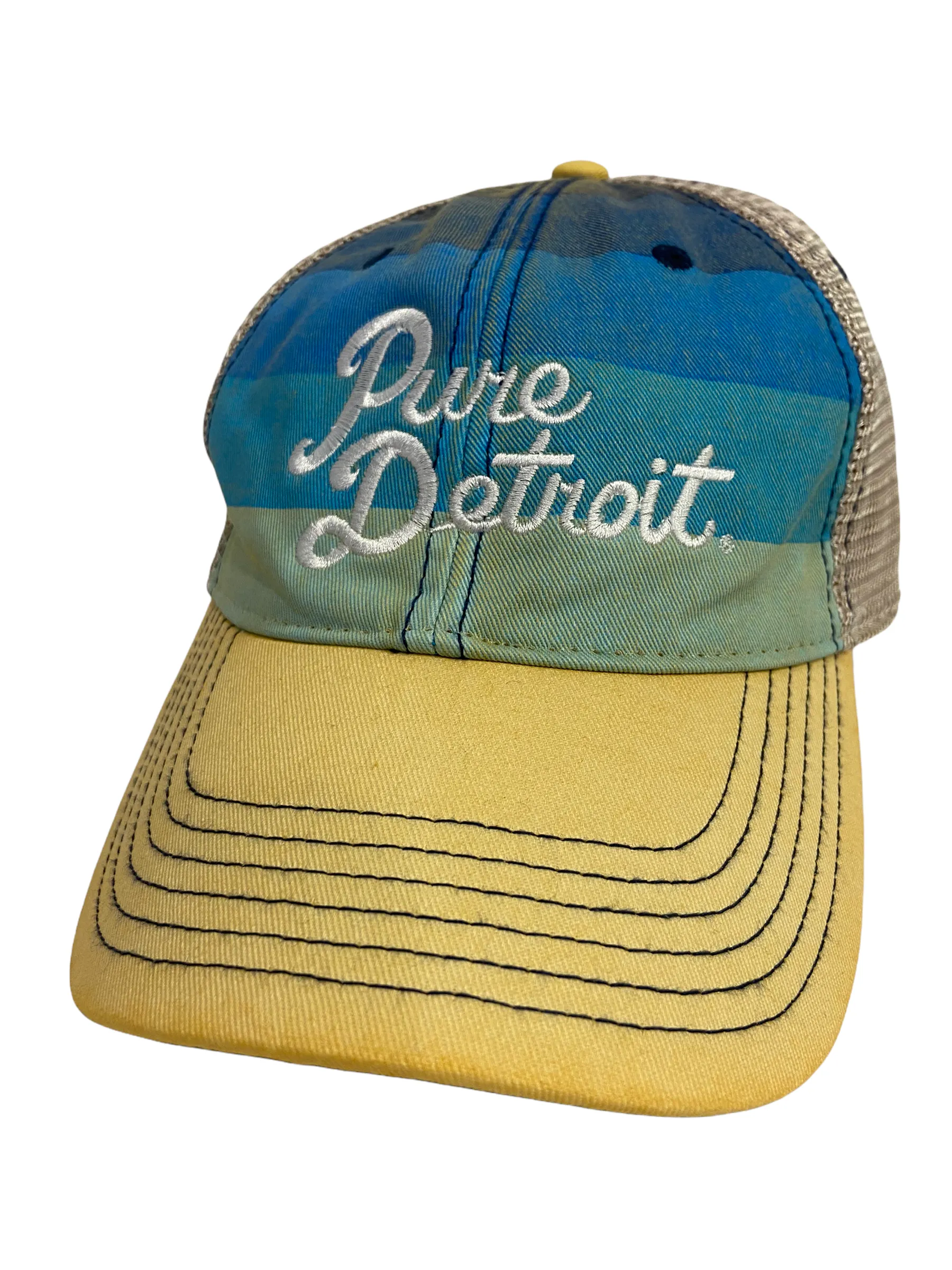 Pure Detroit Script Trucker Adjustable Hat / Unisex