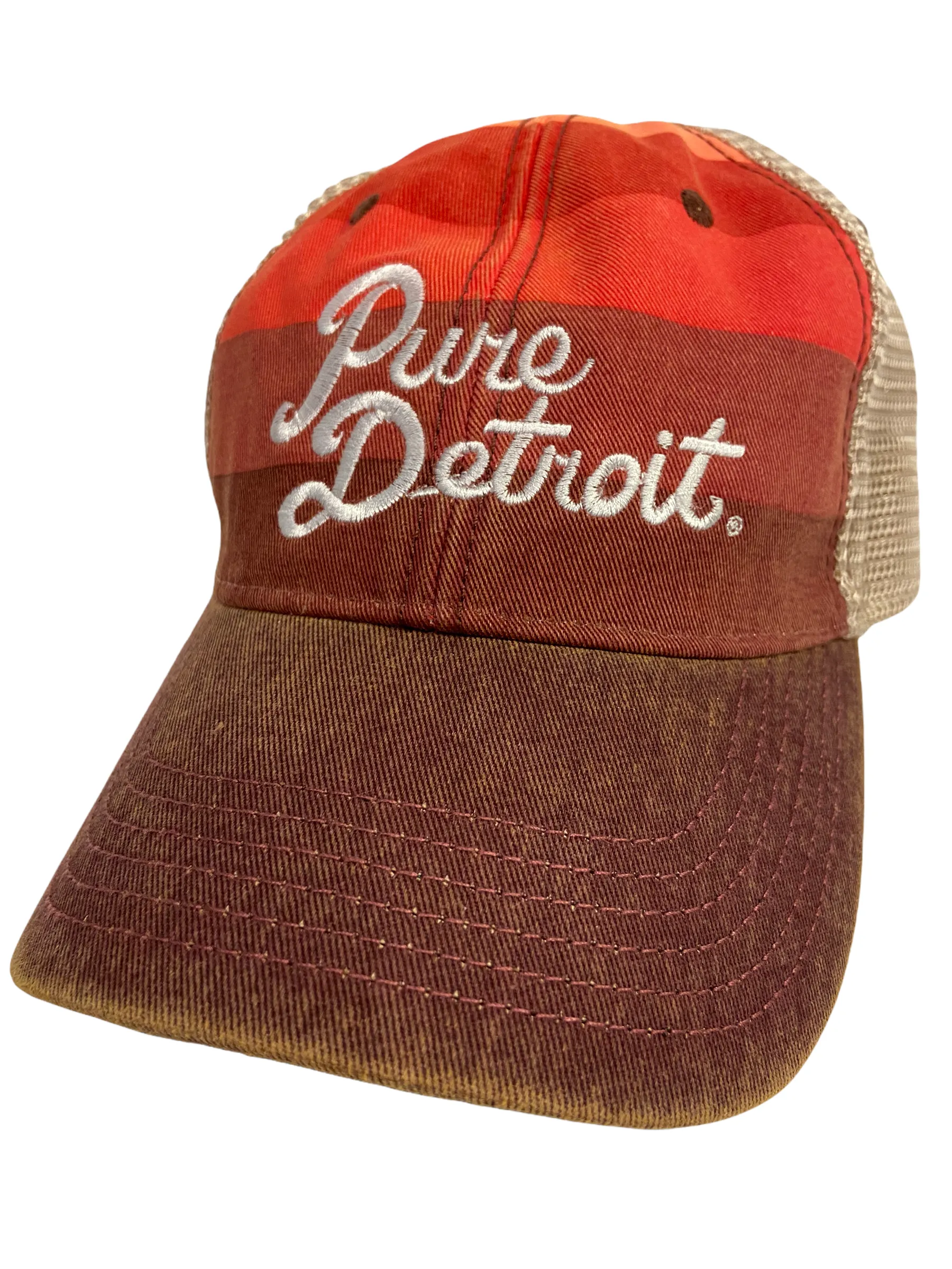 Pure Detroit Script Trucker Adjustable Hat / Unisex