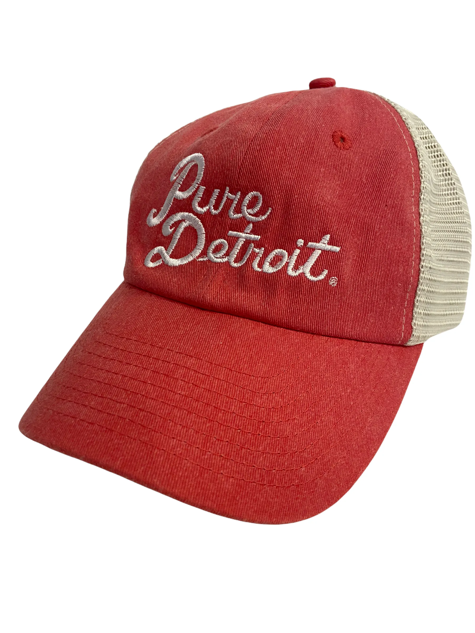 Pure Detroit Script Trucker Adjustable Hat / Unisex