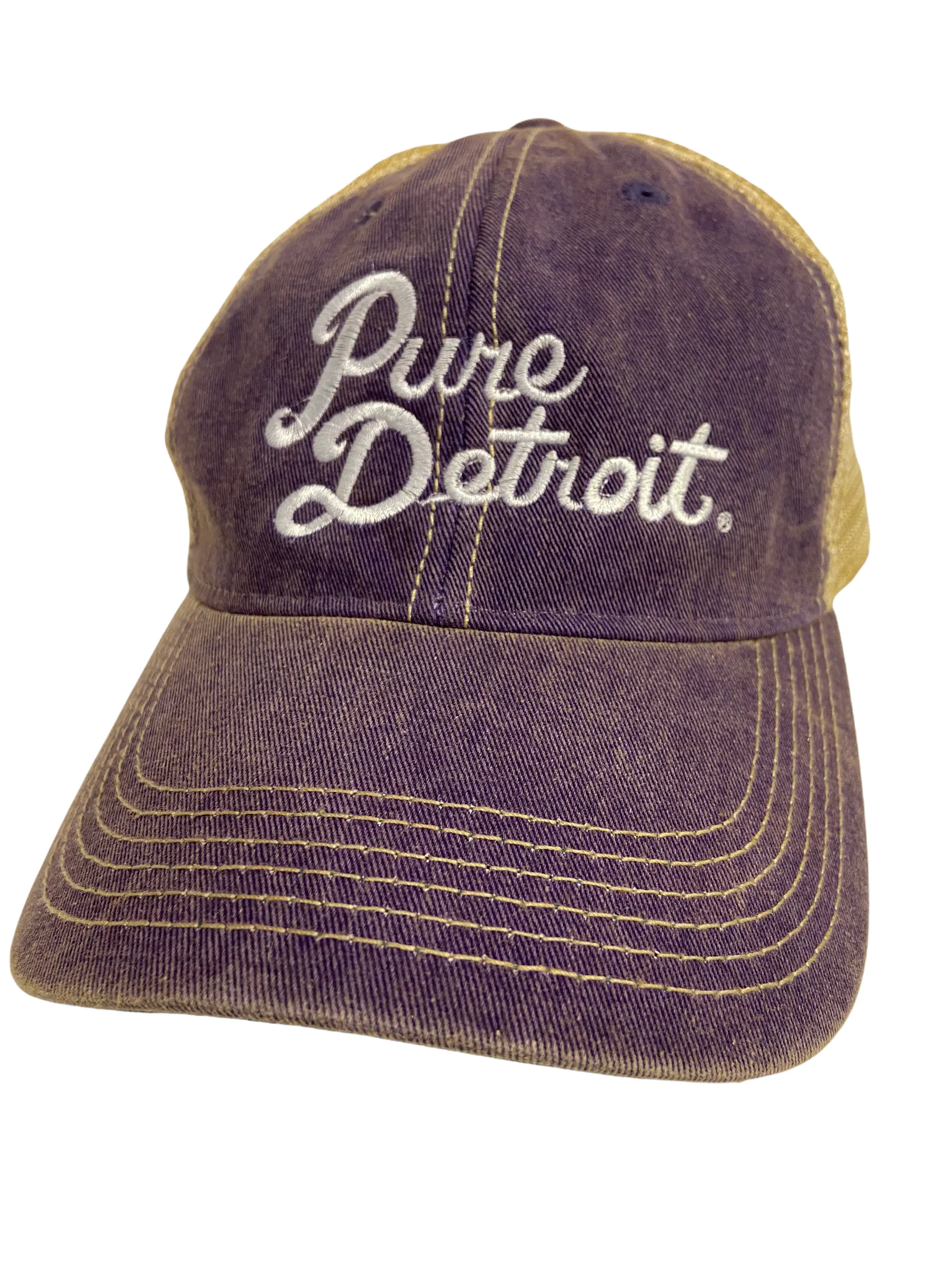 Pure Detroit Script Trucker Adjustable Hat / Unisex