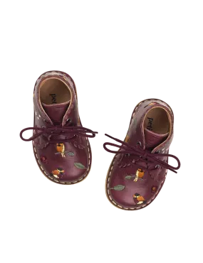 Scallop Boot Birds - Plum