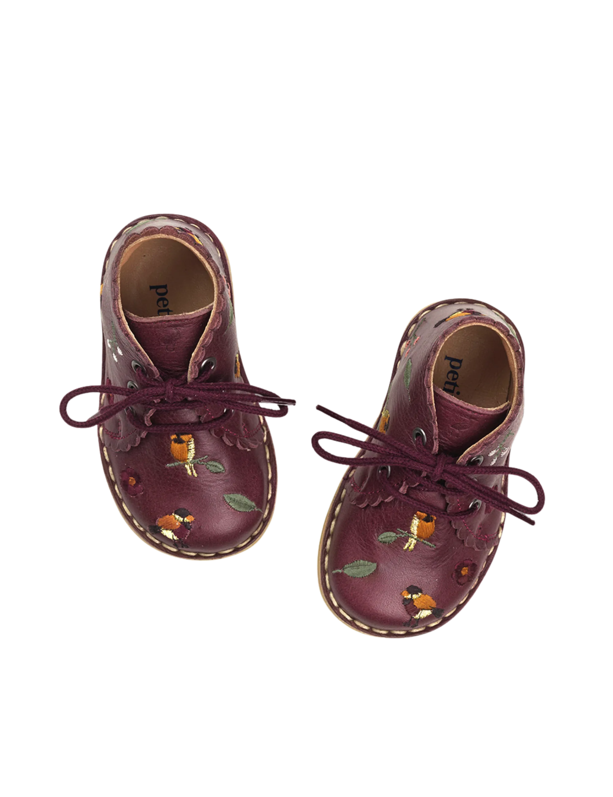 Scallop Boot Birds - Plum