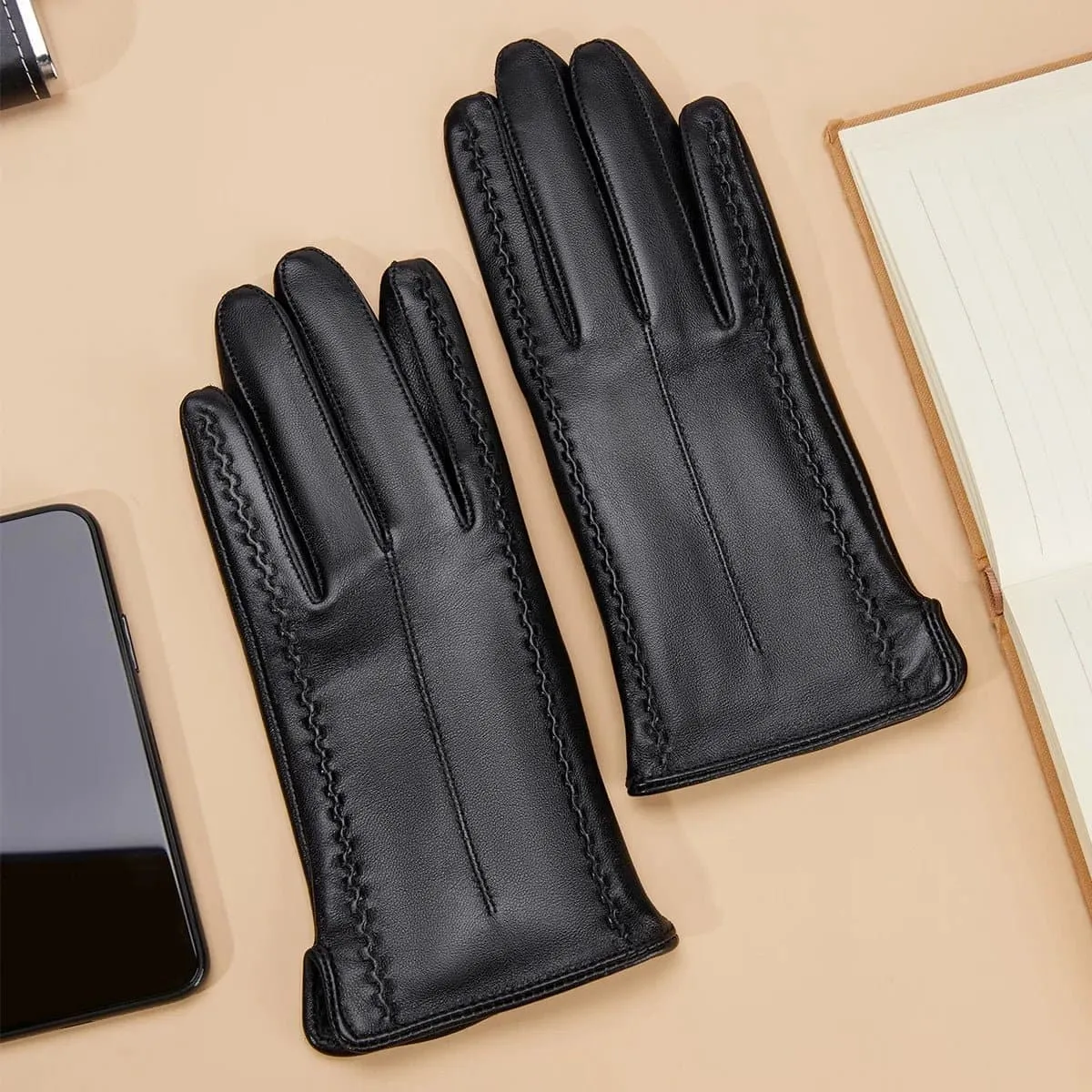 Sheepskin Leather Driving Gloves - Touch Screen Compatible & Durable Gloves for Women