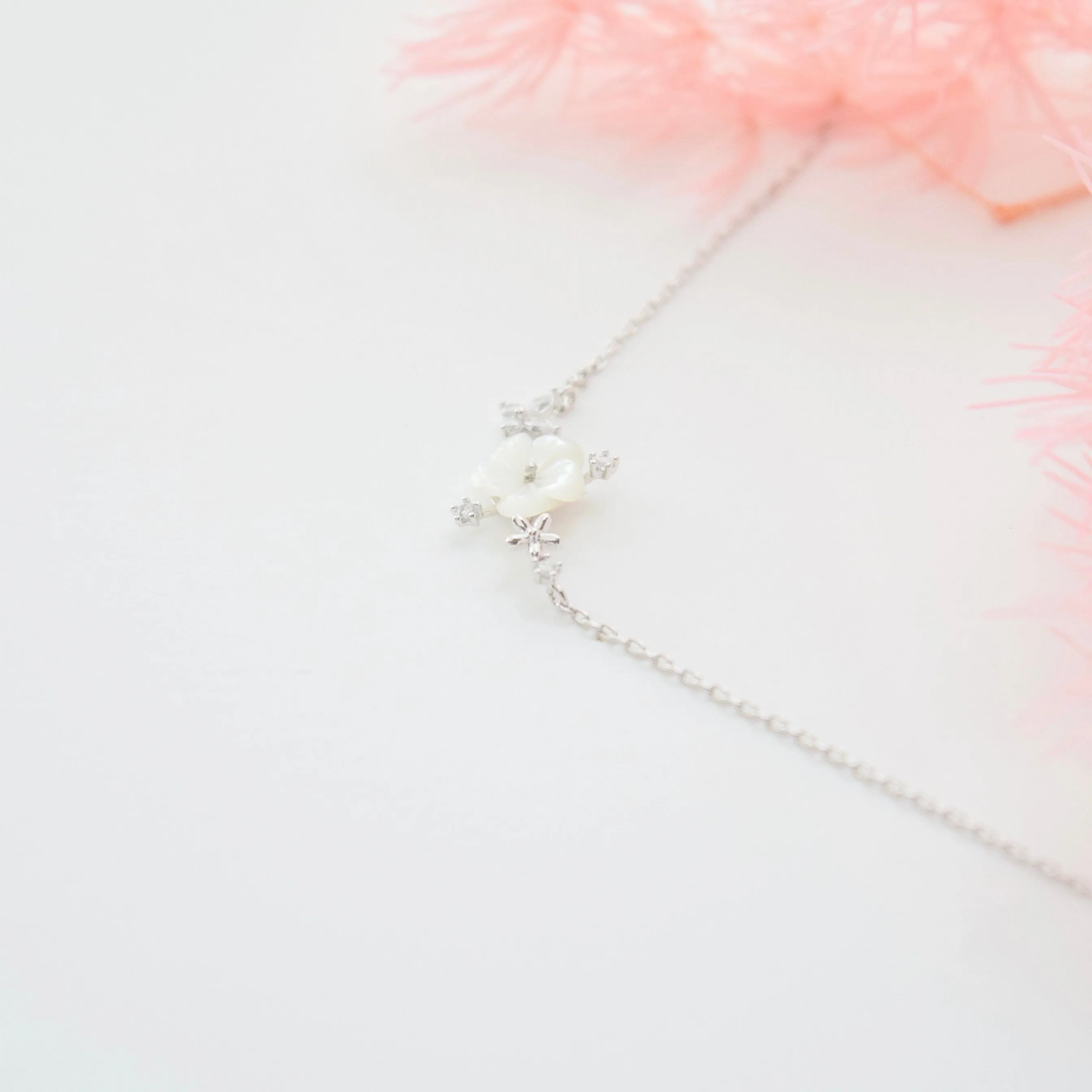 Silver Sakura Blossom Necklace