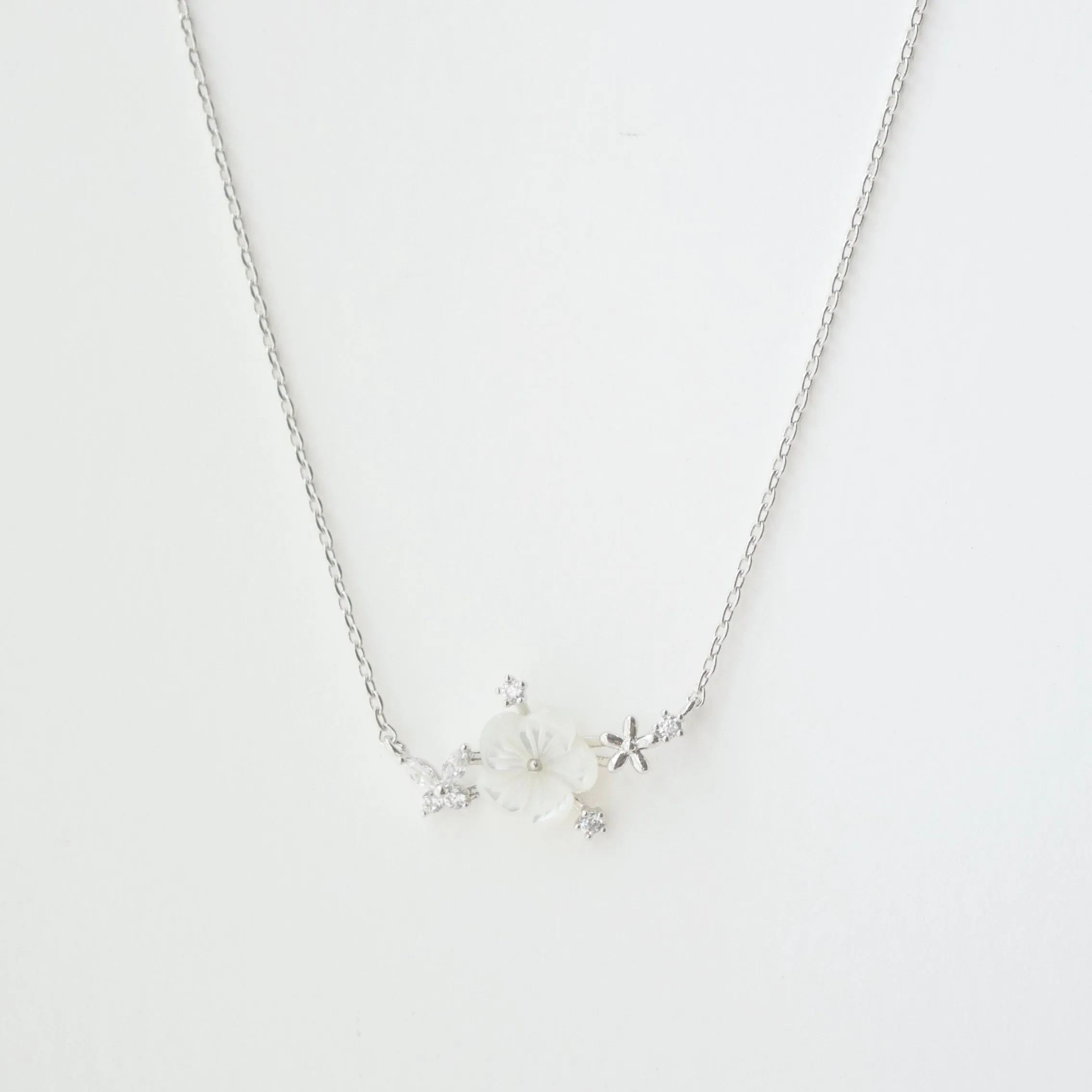 Silver Sakura Blossom Necklace