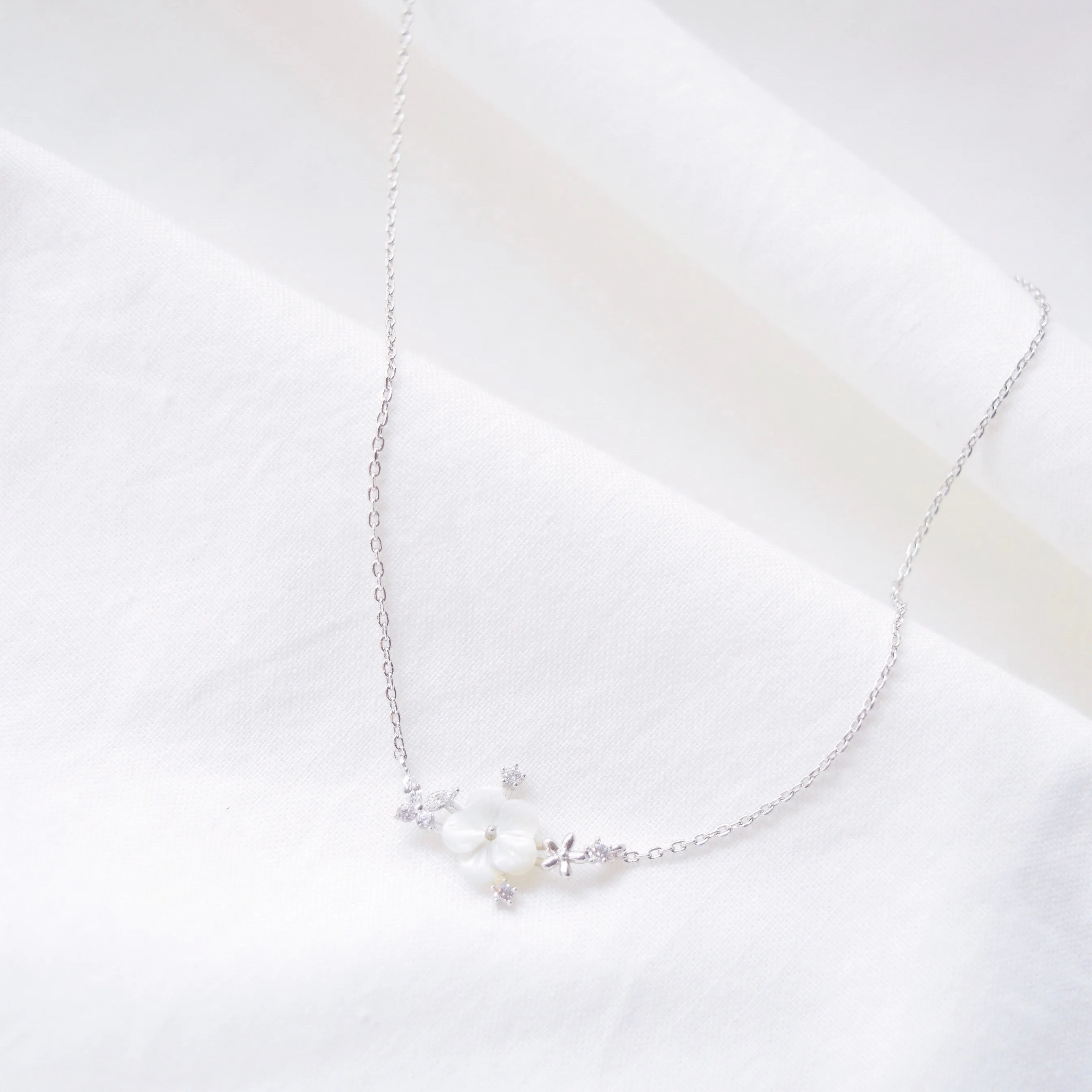 Silver Sakura Blossom Necklace