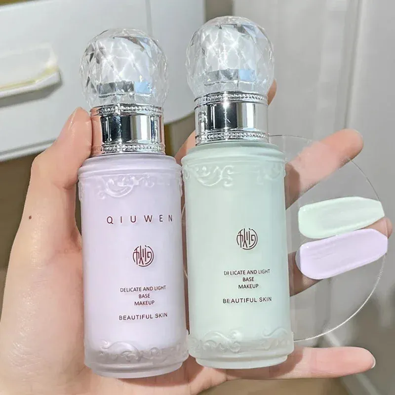 Soft Mist Liquid Face Foundation Smooth Shadow Brighten Concealer Purple Green Primer Women Natural Makeup Student Cosmetics