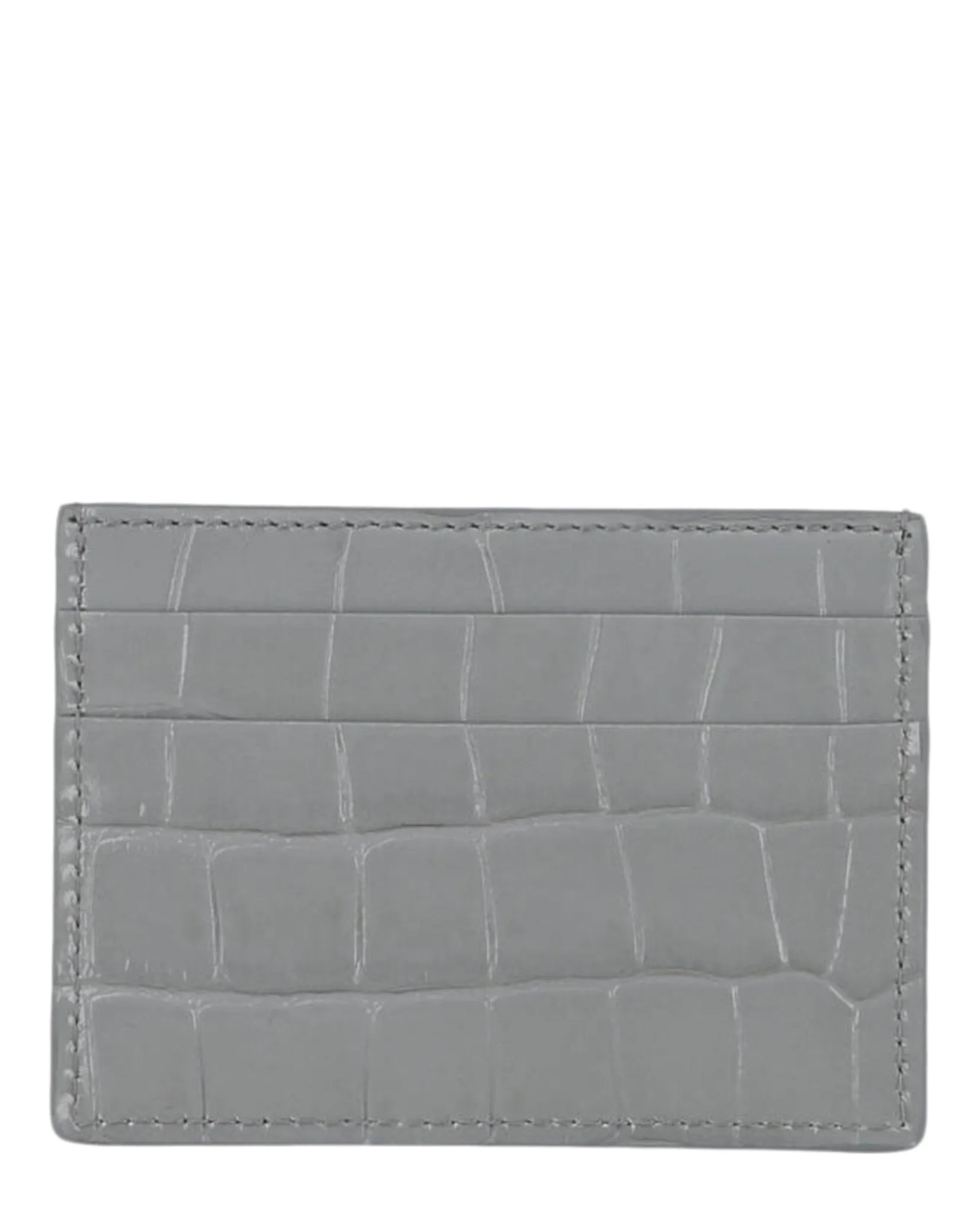 'TB' Croc-Embossed Card Holder