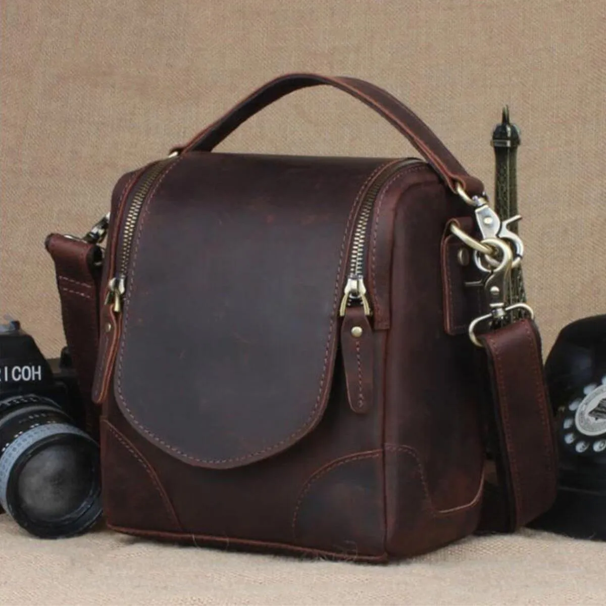 The Snapshot – Vintage Leather Camera Bag