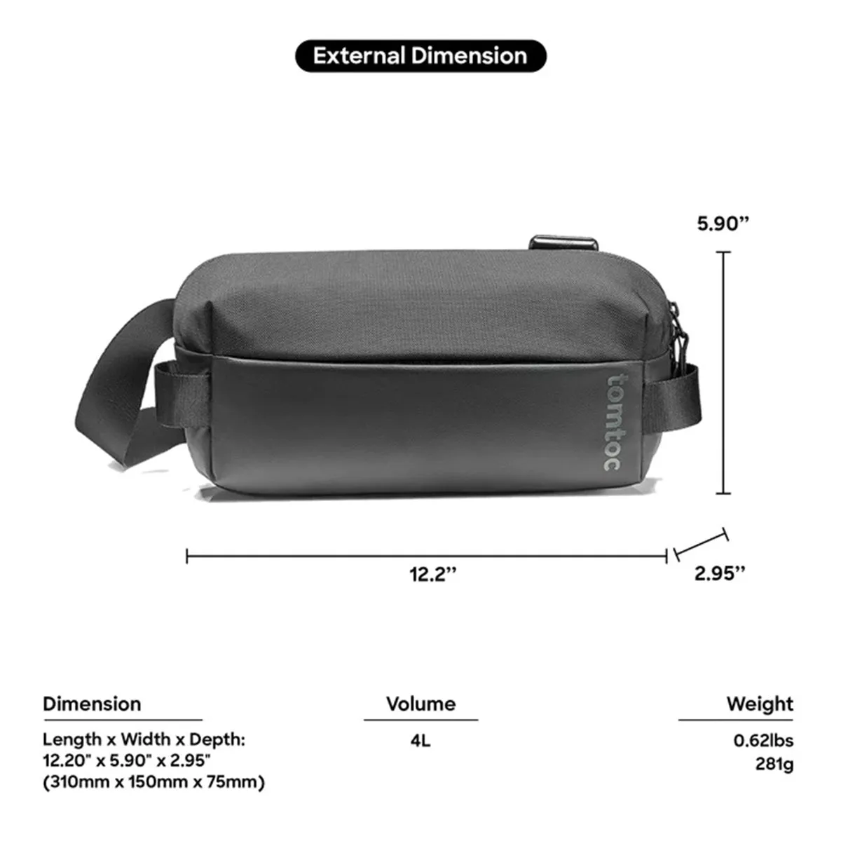 Tomtoc Explorer-H02 Urban Sling Bag with Minimalist EDC Design for iPad Mini 6