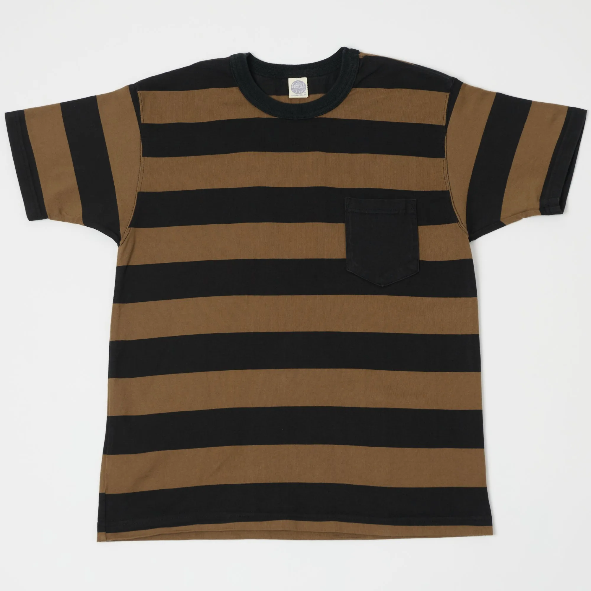 TOYS McCOY TMC2032 Bordered Stripe Pocket Tee - Coyote/Black