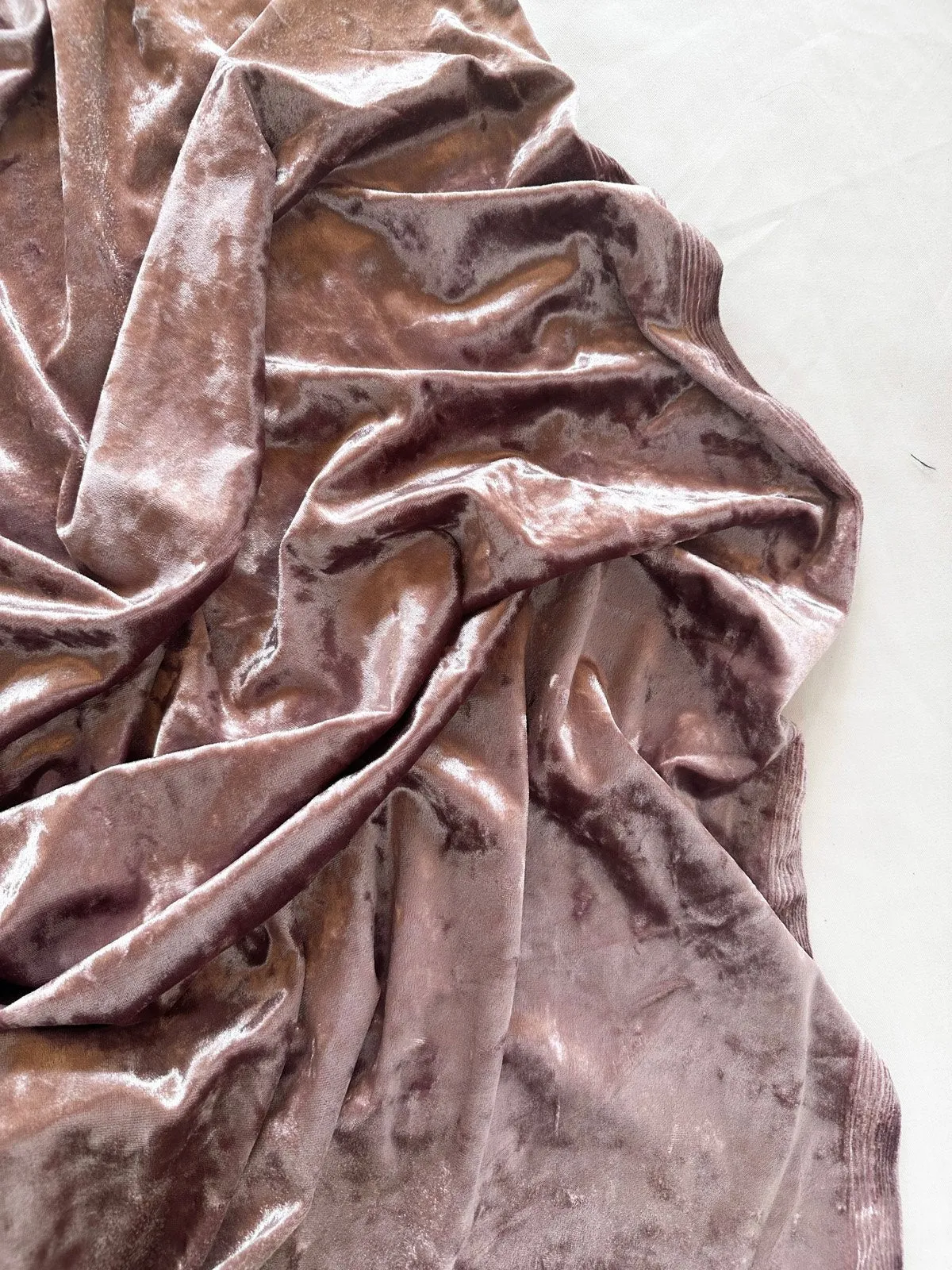 Vintage Rose Crushed Stretch Velvet