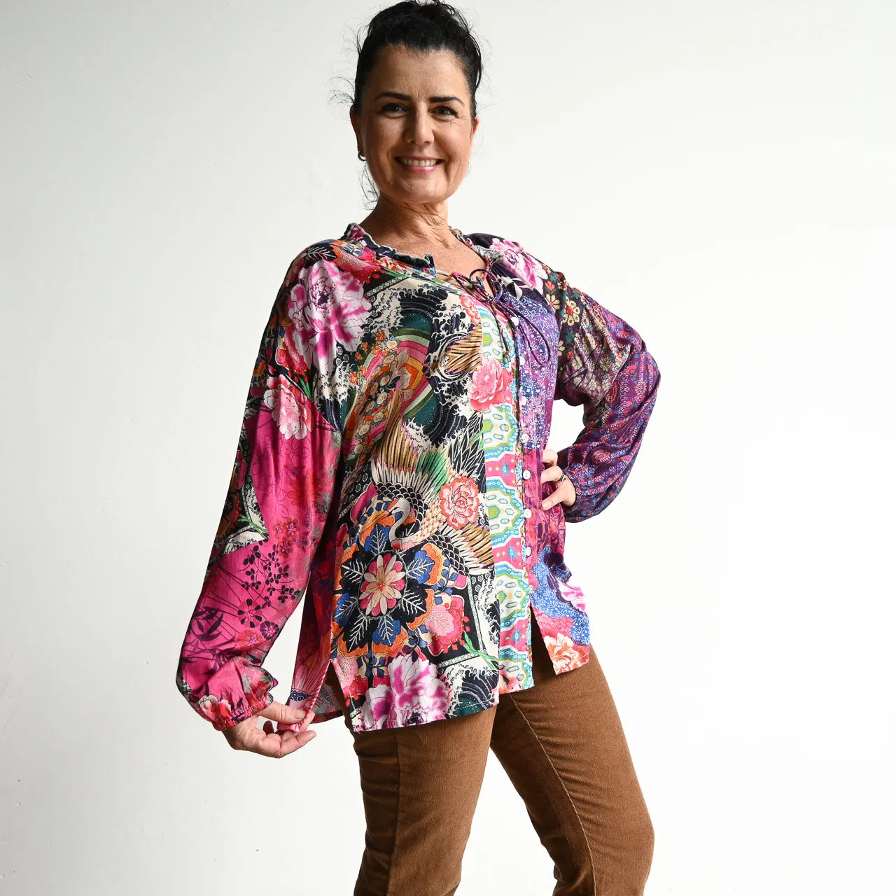 Vogue Button Through Blouse by Orientique Australia - Asiatique - 72467