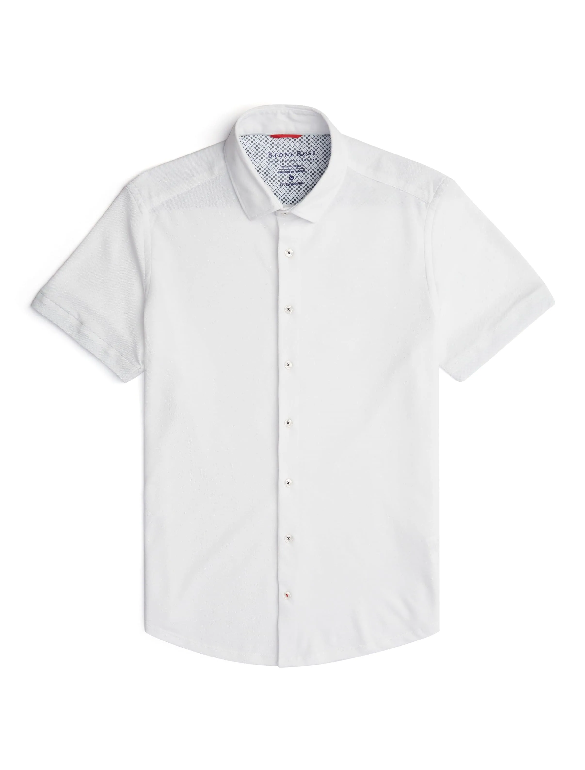 White Solid Short Sleeve Shirt