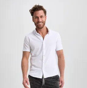 White Solid Short Sleeve Shirt