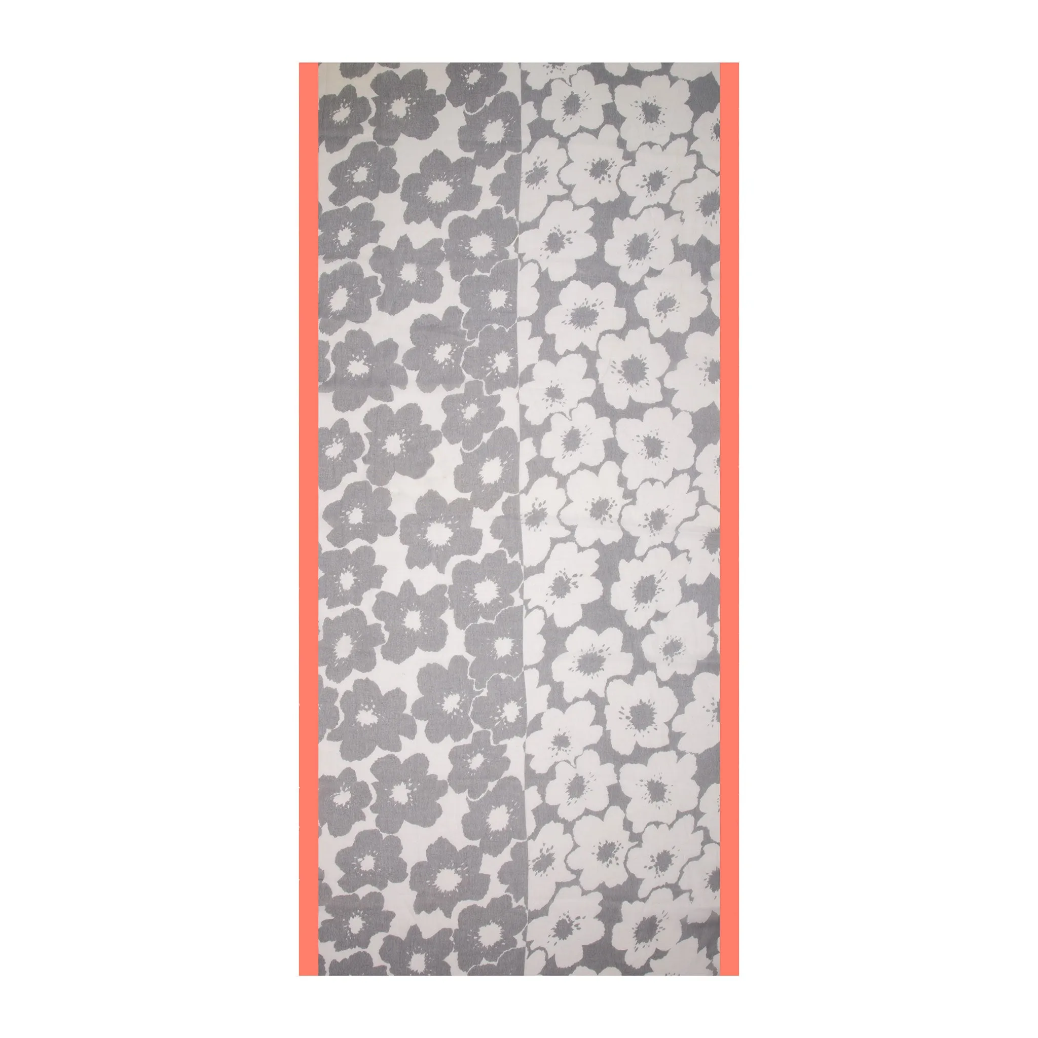 Women’s Abstract Floral Print Lightweight Scarf with Border