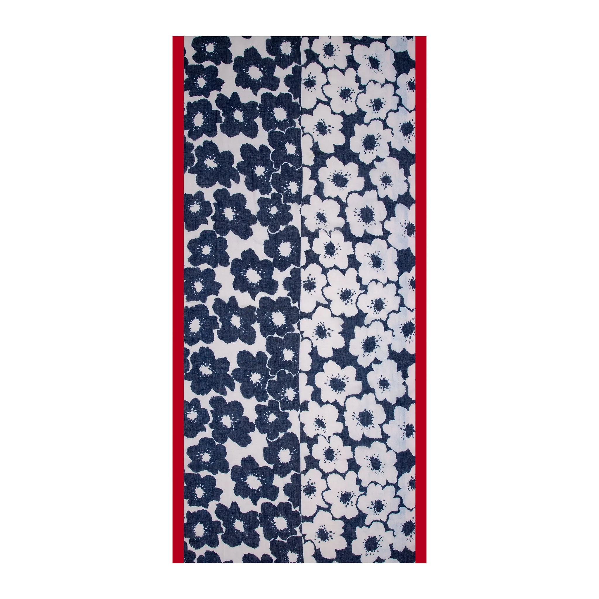 Women’s Abstract Floral Print Lightweight Scarf with Border